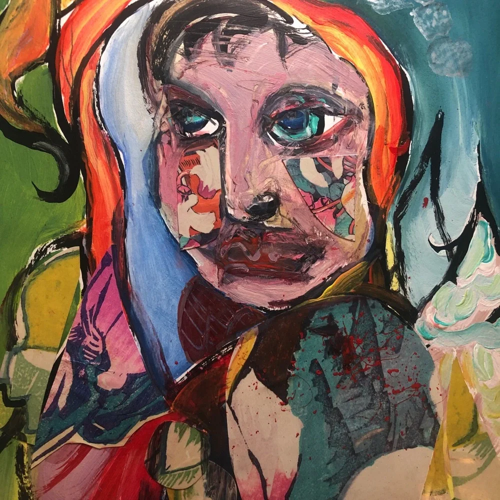 “Francis” original mixed media painting 9x14” OOAK gallery wall art signed - Picture 3 of 4